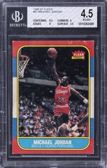 1986/87 Fleer #57 Michael Jordan Rookie Card - BGS VG-EX+ 4.5